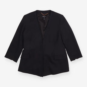 Maternity Blazer Black Longline Tie Back Collarles