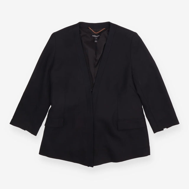 Maternity Blazer Black Longline Tie Back Collarles