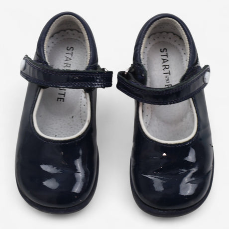 Patent Blue Shoes with white buttons
