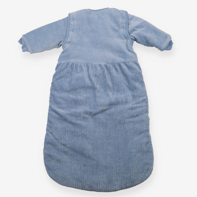Sleeping Bag Velour Ribbed Blue Bear with Removabl