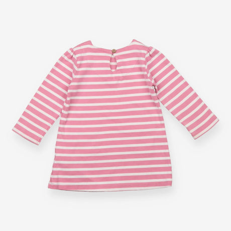 Dress pink white striped with two pockets