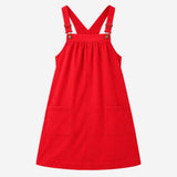 Cord Pinafore Dress Dungaree Red