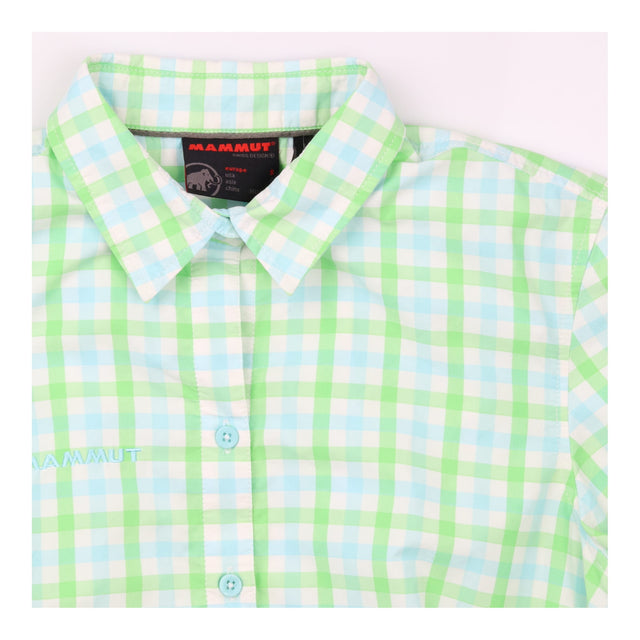 Shirt Green Blue Gingham Short Sleeve Outdoor