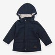 Duffle coat blue wool hooded