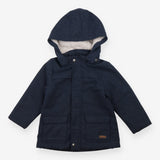 Duffle coat blue wool hooded