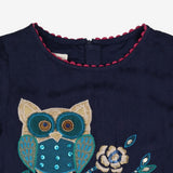 Dress long sleeve navy sequins owl