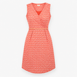 Wrap Dress Coral Leaf Print Sleeveless Jersey