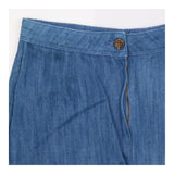 Mid-Blue Cotton A-Line Denim Skirt