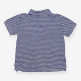 Polo T-Shirt Blue Stripe Floral Button Up