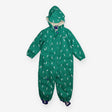 Waterproof lined puddle suit green lightning
