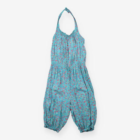 Jumpsuit halterneck blue ditsy floral