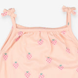 Jumpsuit and Headband Peach with Strawberries