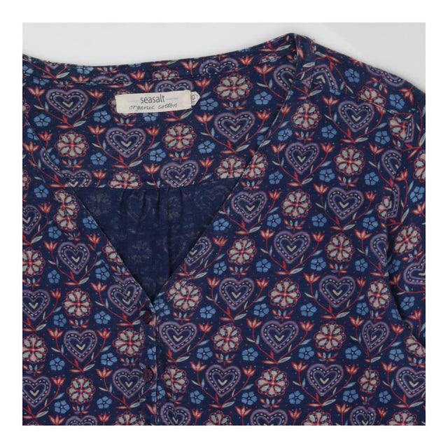 Seasalt Cornwall Navy Floral Heart Print Midi Dres