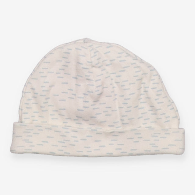 Baby hat white white blue small line