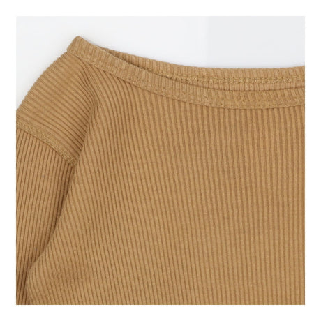 Brown Ribbed Long Sleeve