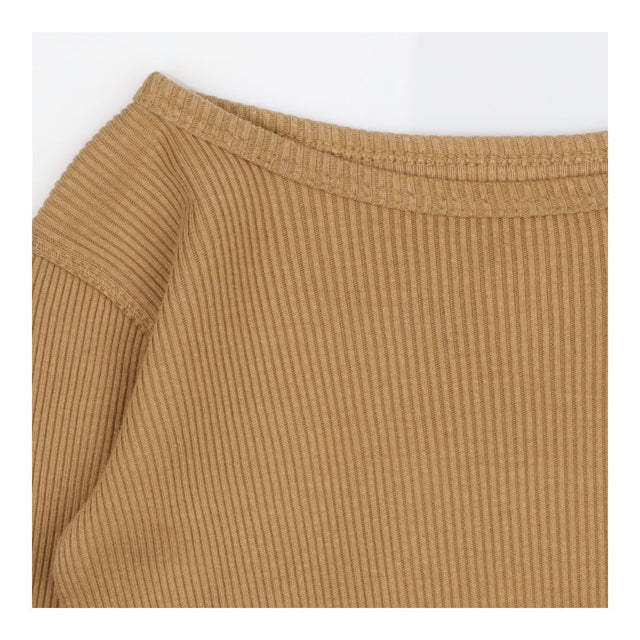Brown Ribbed Long Sleeve