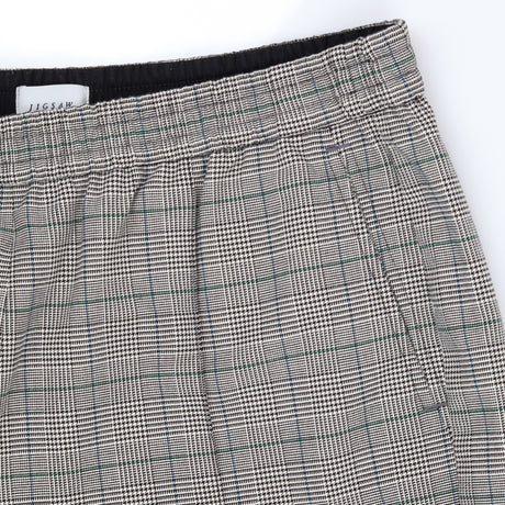 Straight leg houndstooth checked trousers