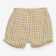 Shorts green white check muslin