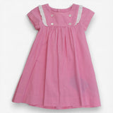 Dress Sleeveless Pink Gingham Anchor Buttons
