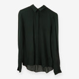 & Other Stories Green Silk Shirt – Long Sleeve, 10