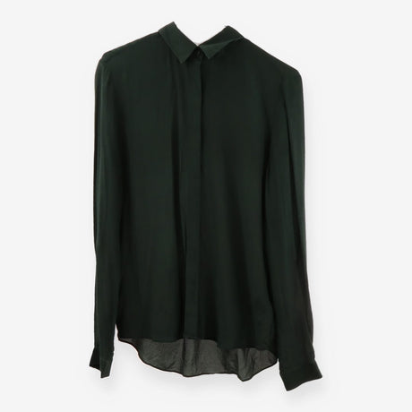 & Other Stories Green Silk Shirt – Long Sleeve, 10