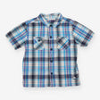 Shirt Short Sleeve Blue and Black Check