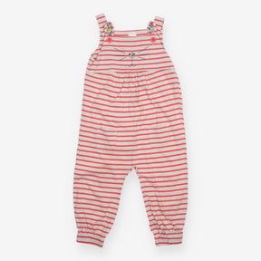 Dungaree pink white stripe cat