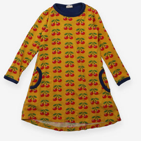 Dress long sleeve yellow with cherry