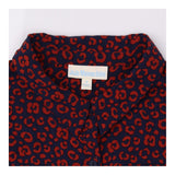 Navy & Red Animal Print Shirt Dress
