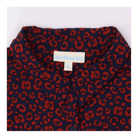 Navy & Red Animal Print Shirt Dress