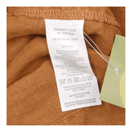 Warm Brown Terracotta 100% Linen Short Sleeve Side