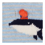 Blue Striped Whales Knit Sweater