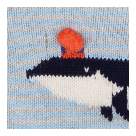 Blue Striped Whales Knit Sweater