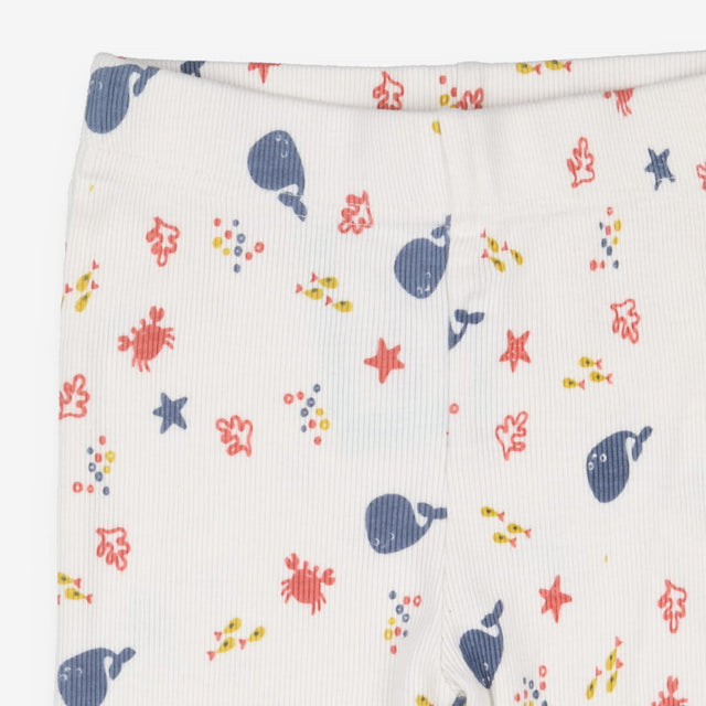 Leggings ribbed with whales and fish