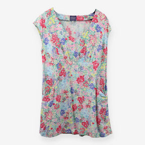 Floral Short Sleeve Tunic Top Multicolour