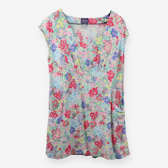 Floral Short Sleeve Tunic Top Multicolour