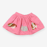 Skirt pink cord white spots guinea pigs
