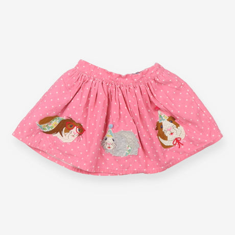 Skirt pink cord white spots guinea pigs