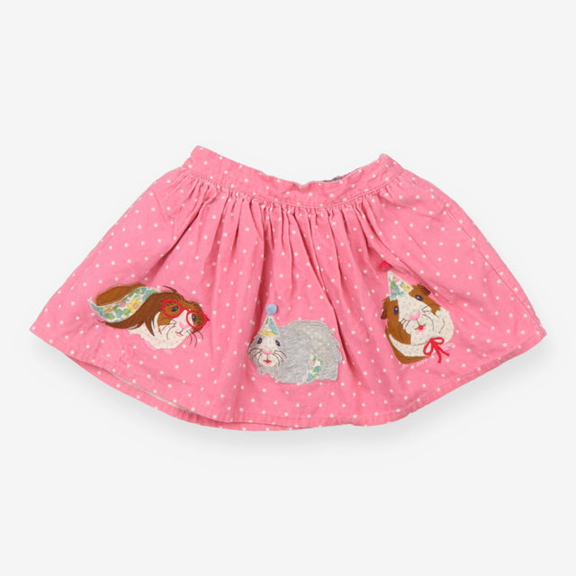 Skirt pink cord white spots guinea pigs