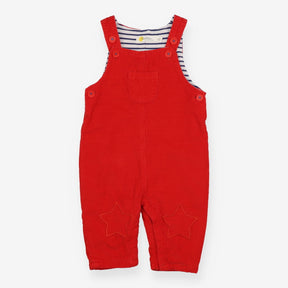 Cord Dungaree Red Front Pocket and Stars on Knees