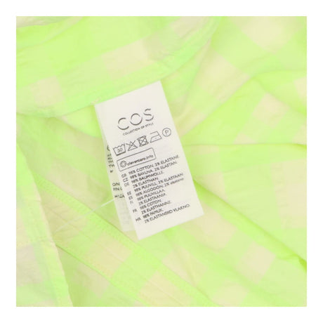 Top Green Gingham Seersucker Frill Sleeve
