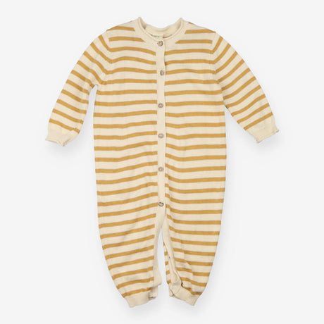Alana yellow striped knit romper
