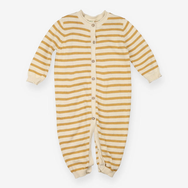 Alana yellow striped knit romper