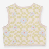 Gilet Green Checkerboard with Bow Detail