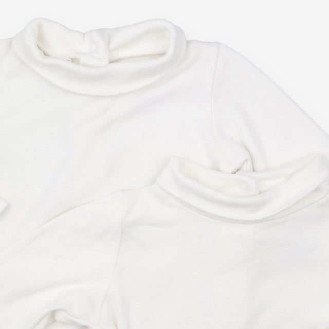 White Rollneck 3pc Bodysuits