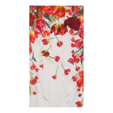 Ivory Red Tulip Floral Sleeveless Cotton Stretch P