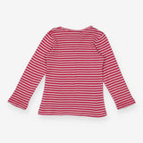 T-shirt Long Sleeve Pink Stripe with Bow Detail