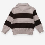 Grey and charcoal knit collared jumper