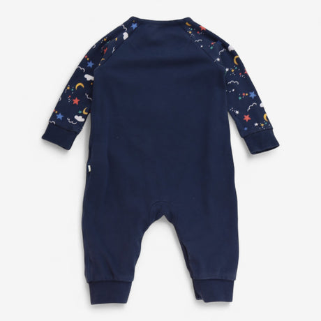 Footless sleepsuit navy owl and stars