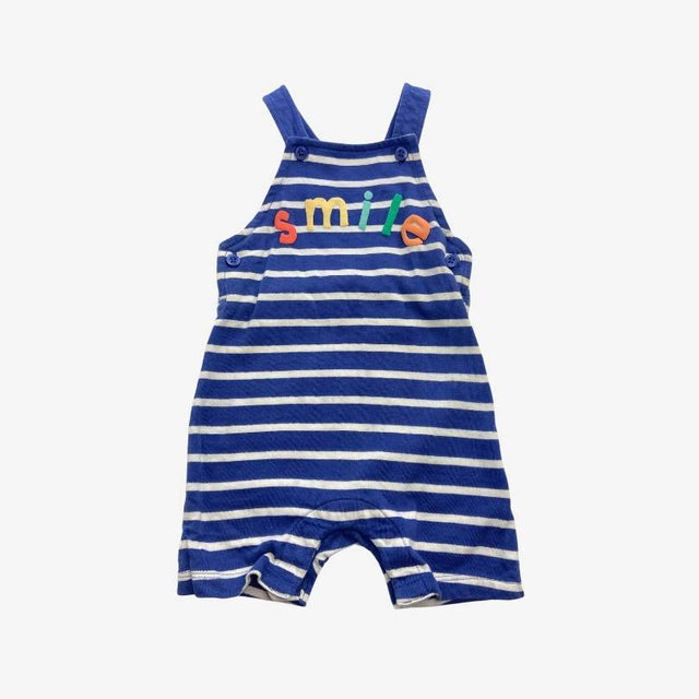 Blue Stripe Smile Dungarees